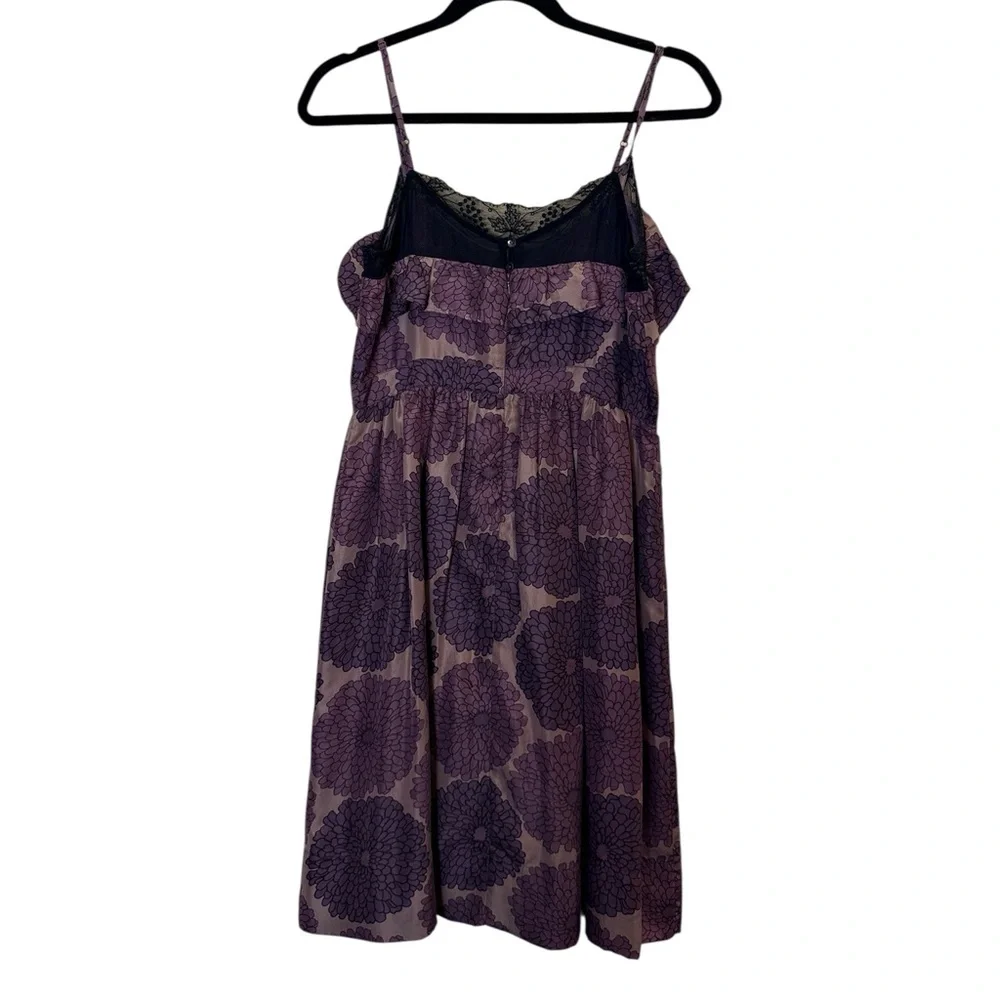 Lil for Anthropologie Cone What May Silk Floral Babydoll Dress sz 8